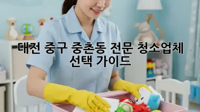 대전 중구 중촌동 전문 청소업체 선택 가이드